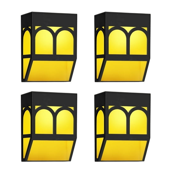 Set of 4 Solar Powered Color Changing Mount Light Outdoor Landscape Garden Deck Fence