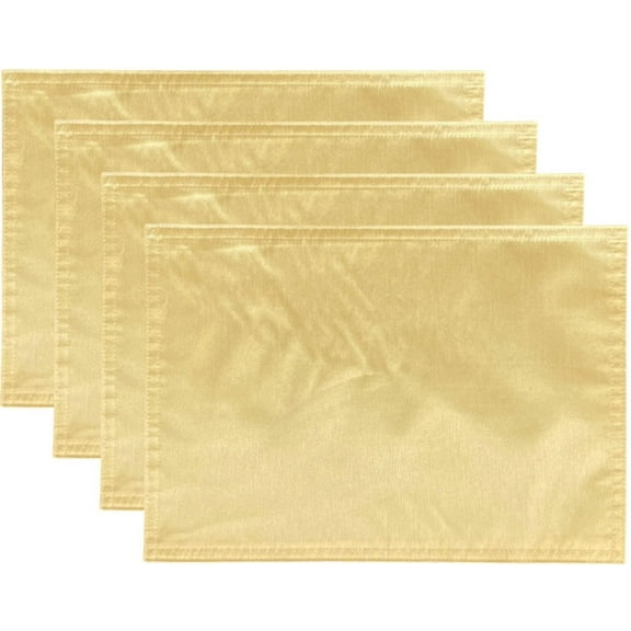 Set of 4, Solid 100% Faux Silk Reversible Placemats for Kitchen Dining Table Mats, Easy to Clean, Machine Washable. Size: 13" x 19".