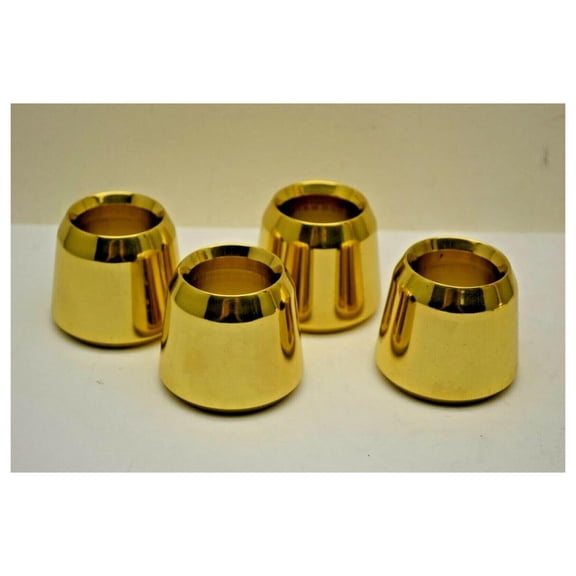 Set of 4 Solid Brass Candle Followers, Toppers for 1 1/2" Diameter Candles (4 Pieces)