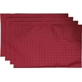 thumbnail image 1 of Set of 4, Solid Grid Fused Design Reversible Placemat for Kitchen Dining Table Mats, Easy to Clean, Machine Washable. Size: 13" x 19"., 1 of 4