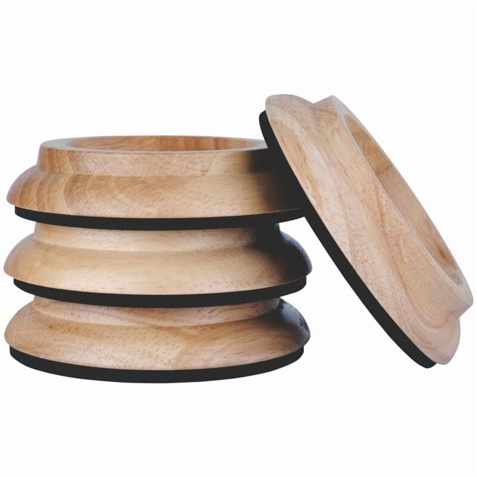 Set of 4 Solid Wood Furniture Leg Protectors, Natural Oak Piano Floor ...