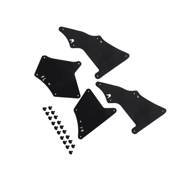 Set of 4 Splash Guard Mud Flap Kit Compatible with Toyota FJ Cruiser 2007-2014 Models - Fender Liner Protection