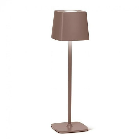 Set of 4 Square Shade Brown Led Table Light Lamp