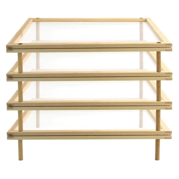 Set of 4 Stackable Food Dryers to Assemble into a 4-Tier Food-Dryer Rack