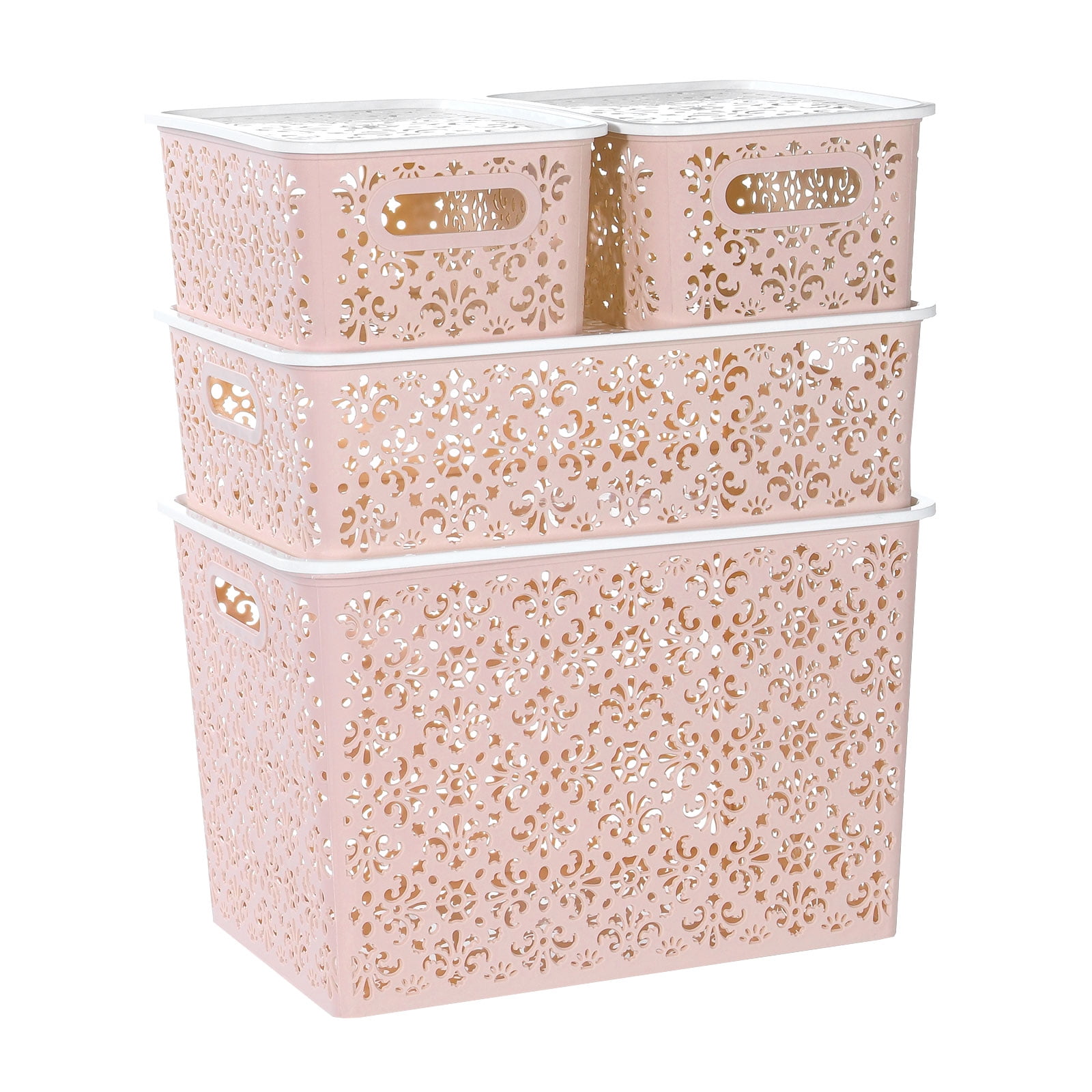 https://i5.walmartimages.com/seo/Set-of-4-Stackable-Lace-Design-Storage-Bins-Plastic-Home-Organizer-Container-with-Lids-for-Bathroom-Closet-Crafts-Pink_df6c0039-8041-40f0-bfff-f4eed5c8259c.02c0d2cb7c1cd3d2508ccc4a748d1e96.jpeg