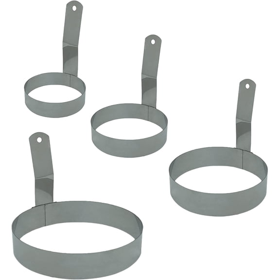 Set of 4 Stainless Steel Egg Rings in Assorted Sizes