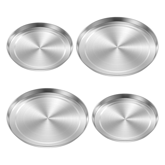 Set of 4 Stainless Steel Hob Cover Plate in Silver Cover Plate Protector for Kitchen Stove Electric Hob 20.6cm and 16.7cm Height 1.5cm