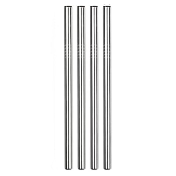 Set of 4 Stainless Steel Straws, Straight Reusable Drinking Straws 8.3'', Clearance, Steel Straws