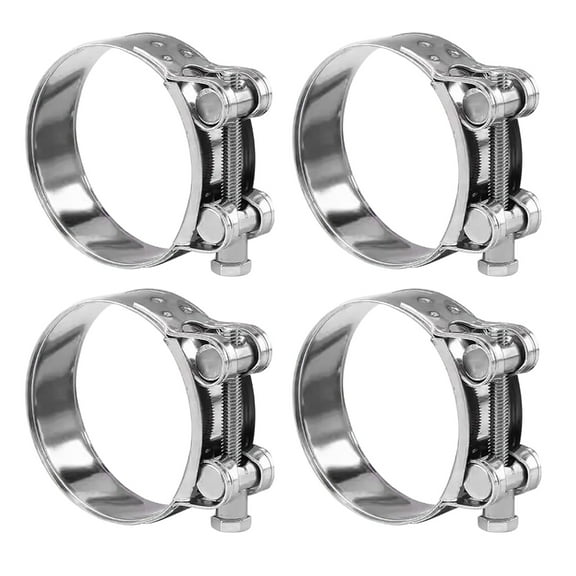 Set of 4 Steel Hose Clamps Corrosion Resistant Hose Clamps Hose Clip set for Easy Installation & Stable Performances
