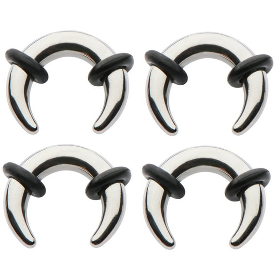 Set of 4 Steel Pinchers for Septum Stretching Kit Ears Tapers Horseshoe Gauges - size=4g 6g 8g 10g