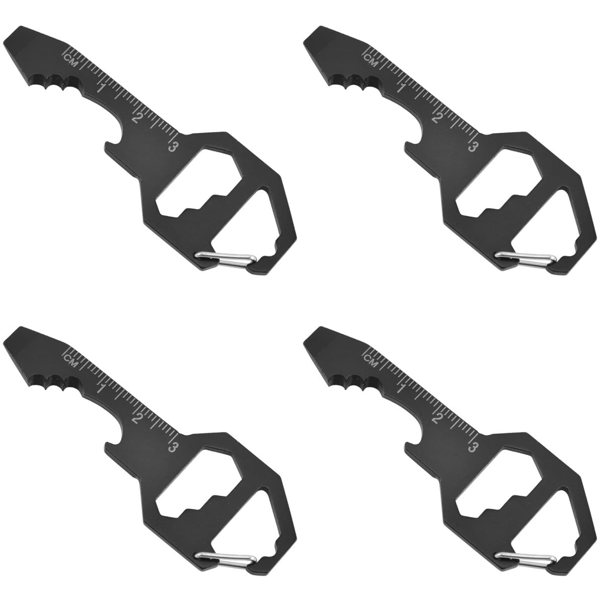 Set of 4 Steel Titanium Carabiner Self Defence Edc Tools Multi Card