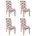 thumbnail image 1 of Set of 4 Strawberries Print Dining Chair Covers Sweet Red Berry Theme Washable Polyester Stretch Slipcovers Removable Protector for Fresh Home Style, 1 of 6