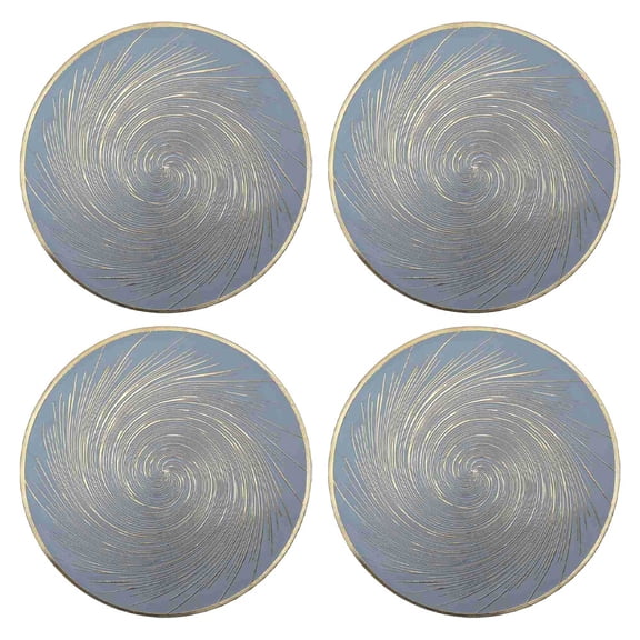 Set of 4 Stylish Circular Placements Made from PVC Great for Daily Use