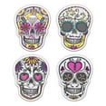thumbnail image 1 of Set of 4 Sugar Skulls Dia de los Muertos Mexican - 10" Each Vinyl Stickers Waterproof Decals, 1 of 1