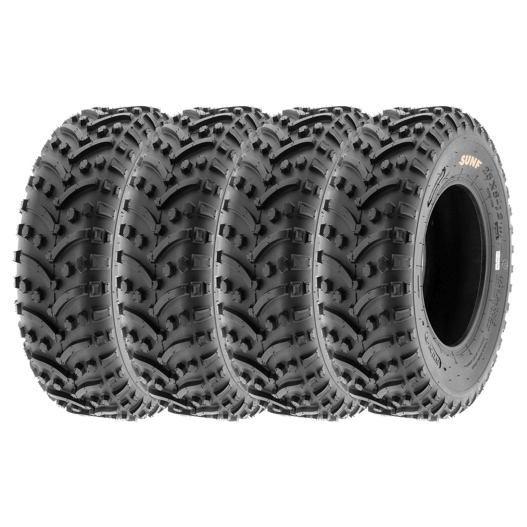 SunF All Terrain ATV UTV Quad Tires 25x8-12 25x8x12 6 PR A032 (Set of 4)