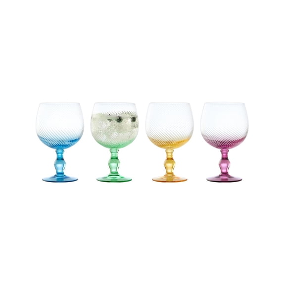 Set of 4 Swirl Gin Glasses with Unique Ombre Effect