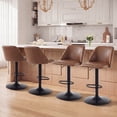 Set of 4 Swivel Counter Height Bar Stools, Height Adjustable Faux ...