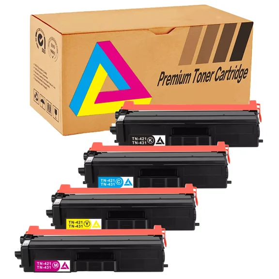 Set of 4 TN431 BK C M Y Toner Cartridge Set for Brother MFC-L8900CDW HL-L8360CDW