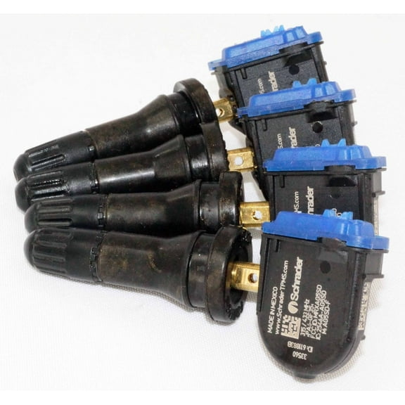 Set of 4 TPMS Sensors - (Snap-In, 314.9/315/433MHz) Programmable EZ-sensor GO with Rubber Valve 33560