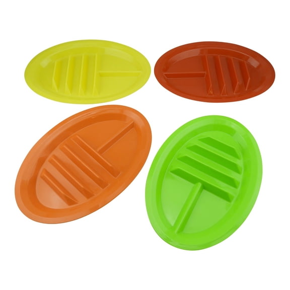 Home & Style Taco Holder Stand Up Divider Plates, Multicolor Plastic, Set of 4