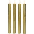 thumbnail image 1 of Northlight Set of 4 Textured Gold-tone LED Flameless Flickering Taper Candles 9.5", 1 of 6