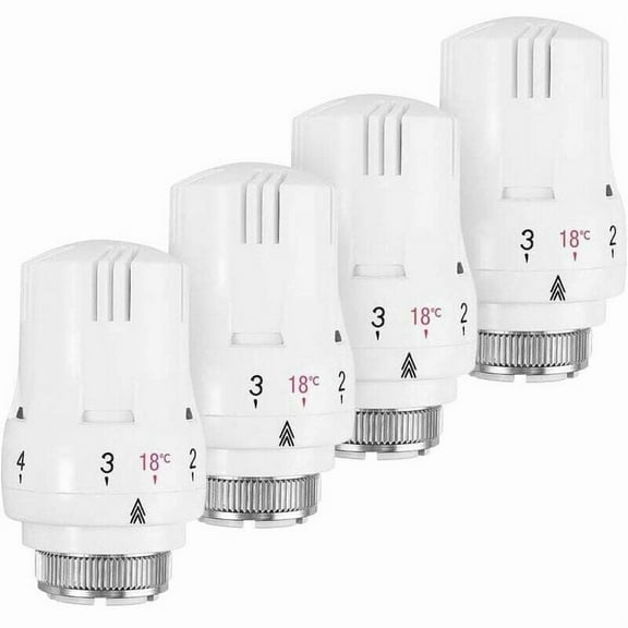 Set of 4 Thermostatic Head, Thermostatic Radiator Valve, Thermostatic Radiator Head, Thermostatic Radiator Valve M30 x 1.5.