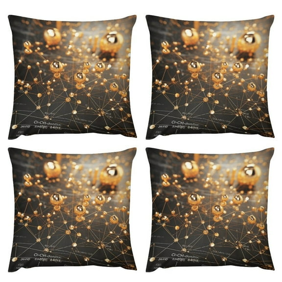 Set of 4 Throw Pillow Educational Math Formula Hand Couch Sofa Decorative Pillow Cases Cushion Home Decor Square 18 "x18 " Inches Pillowcases