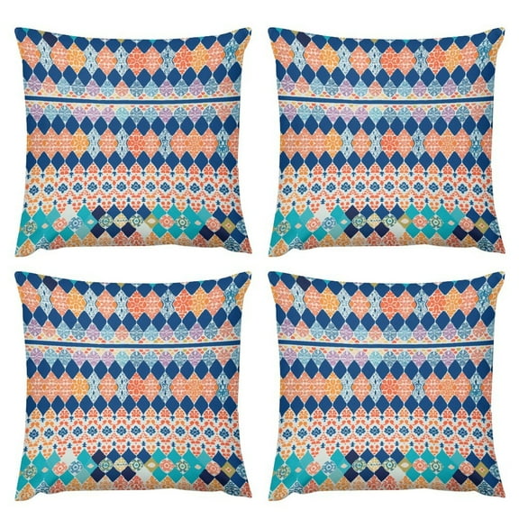Set of 4 Throw Pillow The Blue Tribe Hand Couch Sofa Decorative Pillow Cases Cushion Home Decor Square 18 "x18 " Inches Pillowcases