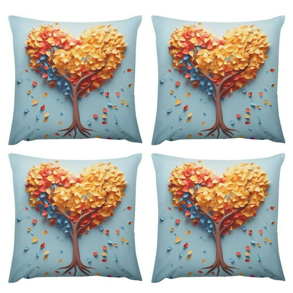 Set of 4 Throw Pillow The Giving Tree Hand Couch Sofa Decorative Pillow Cases Cushion Home Decor Square 18 "x18 " Inches Pillowcases