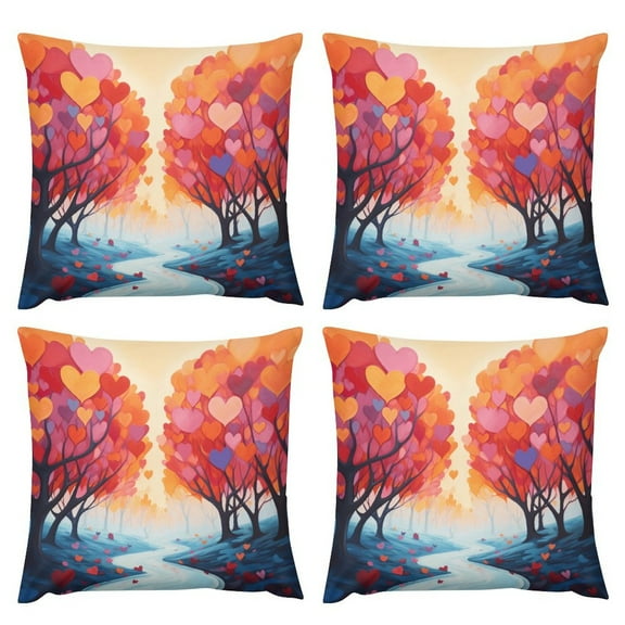 Set of 4 Throw Pillow The Giving Tree Hand Couch Sofa Decorative Pillow Cases Cushion Home Decor Square 18 "x18 " Inches Pillowcases
