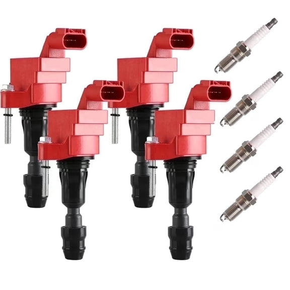4 pack Ignition Coils and Spark Plugs UF491 Fit for Buick Chevrolet GMC Saturn Regal LaCrosse & Malibu Cobalt