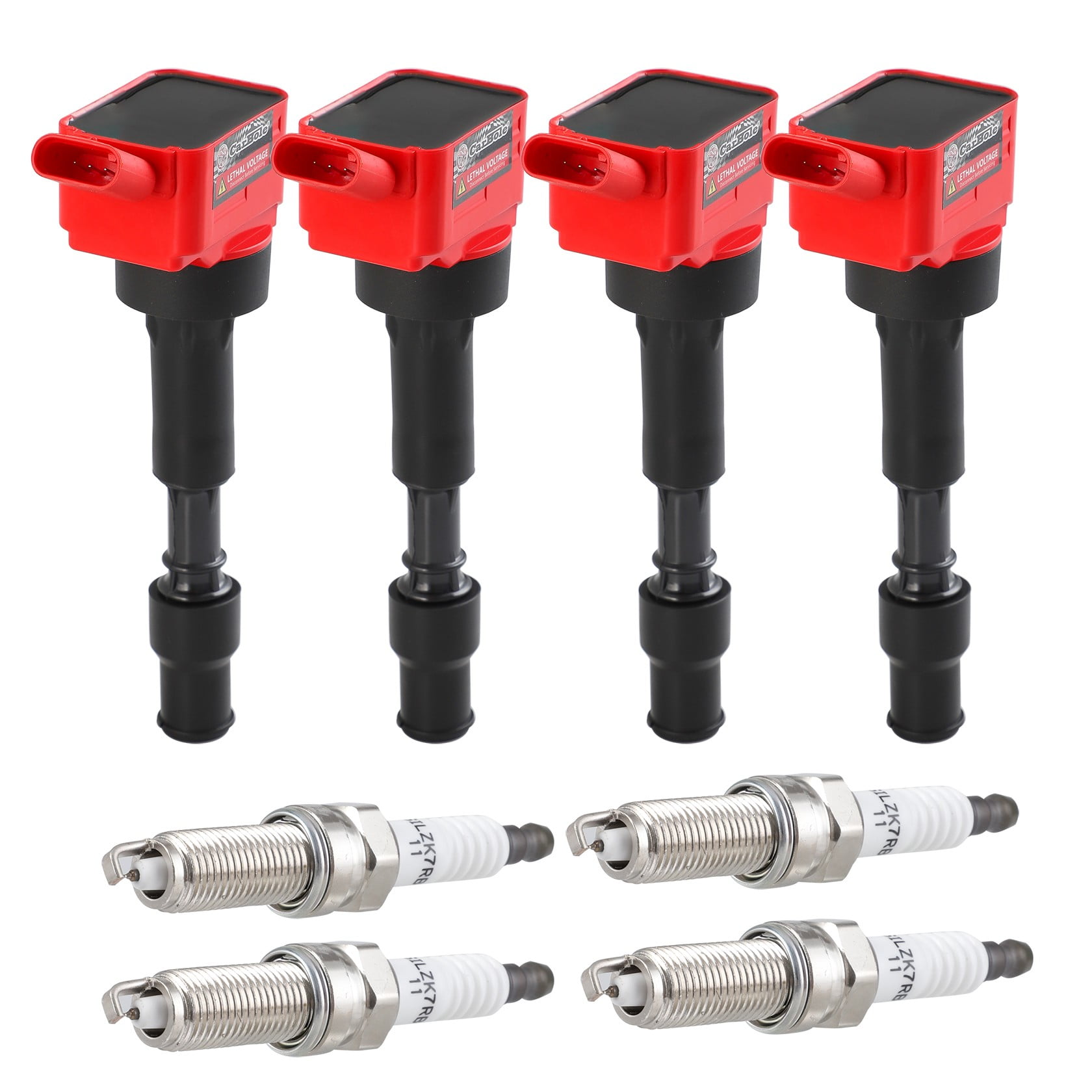 4 Pack UF816 Ignition Coil Pack + Spark Plugs for Hyundai Veloster Kona