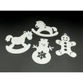 thumbnail image 1 of Set of 4 Unique Christmas Tree Ornaments | Rocking Horses, Snowman, Gingerbread, 1 of 9