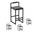 thumbnail image 1 of Set of 4 Upholstered Velvet Bar Stools Modern Kitchen Counter Height Barstools Indoor Dining Chairs (Dark Gray), 1 of 12