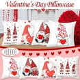 thumbnail image 1 of Set of 4 Valentine's Day Throw Pillow Covers, 18x18 inch Decorative Couch Pillows for Spring, Gift, Living Room, Bedroom, Sofa, Chair, Red, 1 of 5