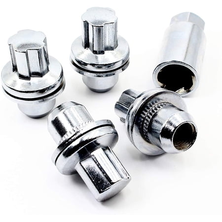 Set of 4 Veritek 14x1.5mm 1.85 Inch Length 0.90 Inch Shank 19mm Key Hex OEM Chrome Mag Seat Wheel Locks for Range Rover Factory Wheels