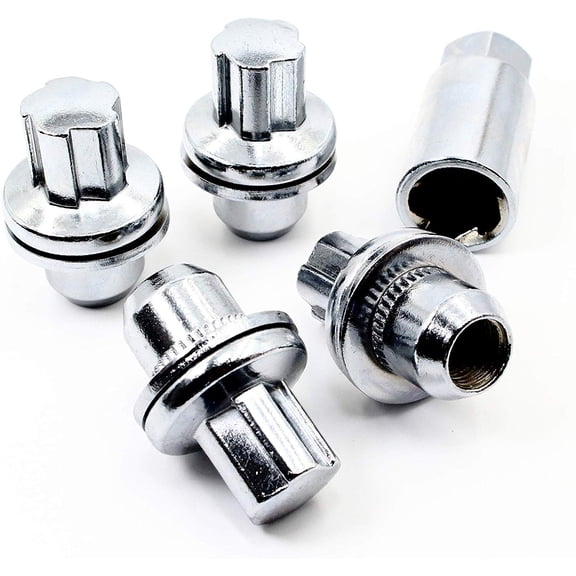 Set of 4 Veritek 14x1.5mm 1.85 Inch Length 0.90 Inch Shank 19mm Key Hex OEM Chrome Mag Seat Wheel Locks for Range Rover Factory Wheels