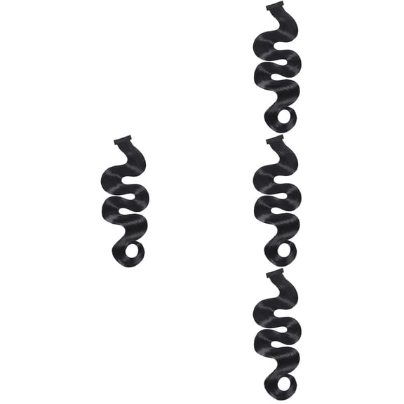 Set of 4 Vintage Wavy Wig Wigs with Bangs Human Hair Curly Closure Extensions for Womens Curls Piece High Temperature Wire Women's