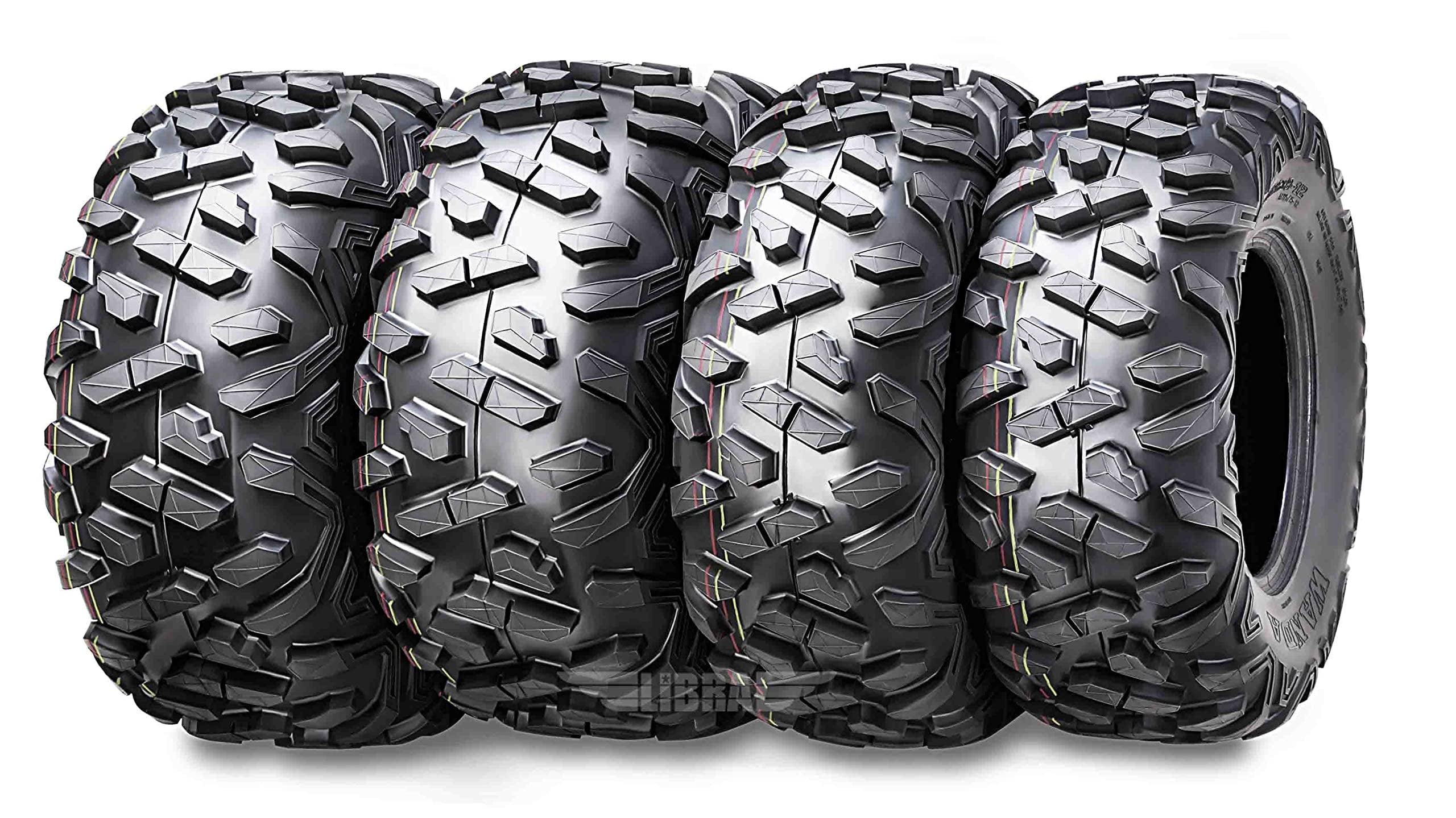 WANDA TYRES Wanda All Terrain ATV Tires 24x8-12 Front & 24x10-11 Rear 6PR Bighorn Style Solid Deep Tread, Set of 4