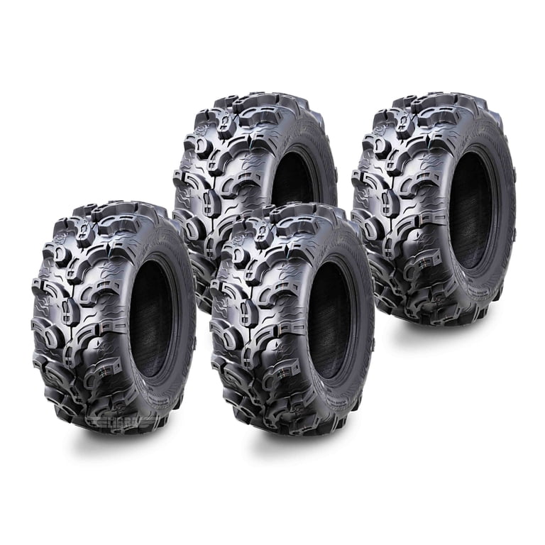Set Of 4 Tusk Megabite UTV/ATV Tires - 27x9-12 Front & 27x11-12 Rear - 8-Ply Radial For Soft/Medium Terrain