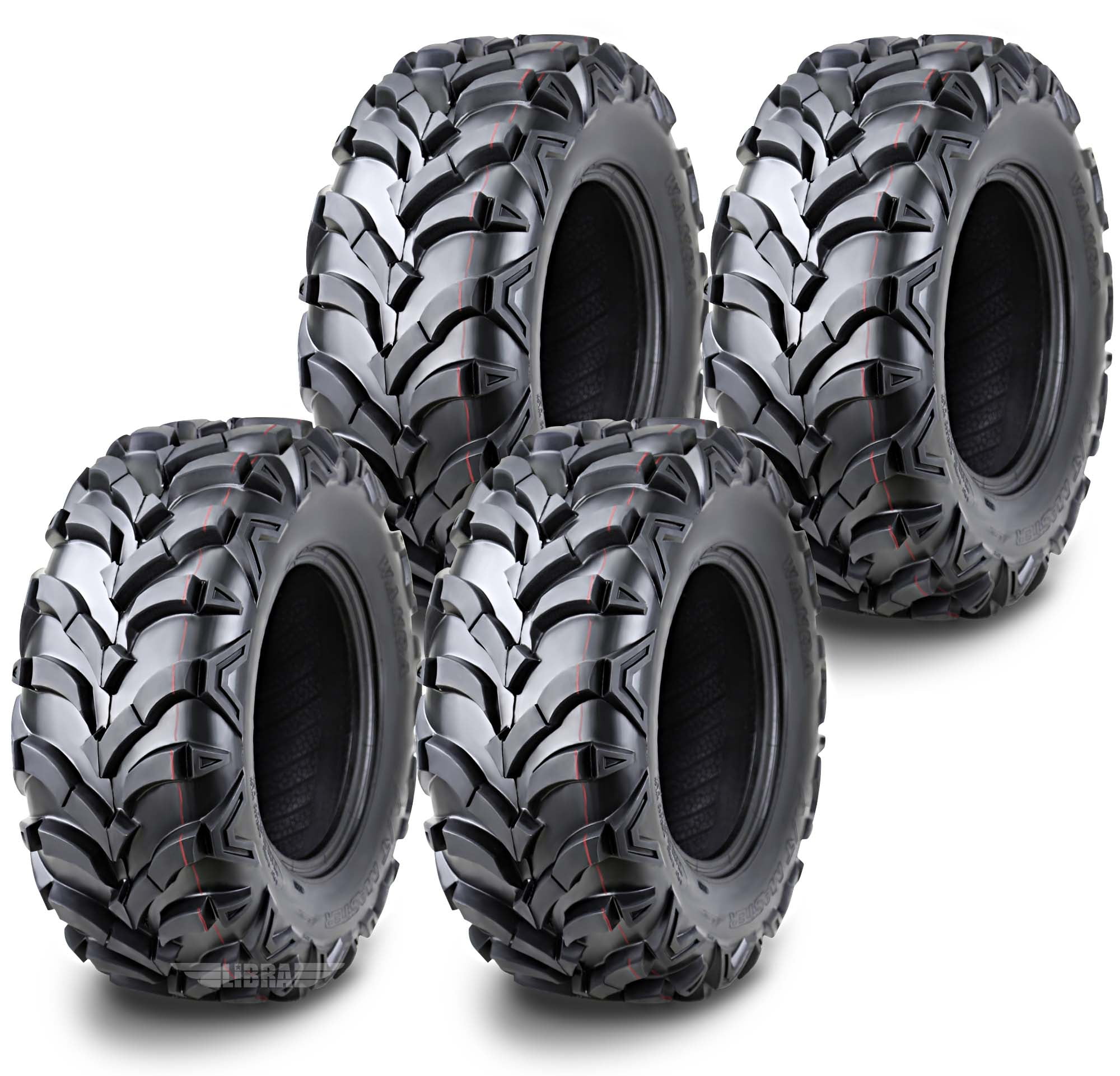 WANDA 24x9-11 ATV UTV Tires Set of 4, Front & Rear P341 Deep Tread Mud ...