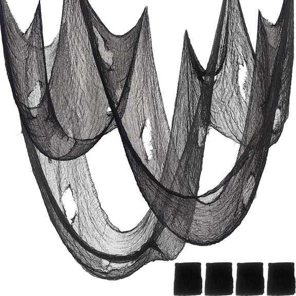 Set of 4 White 160" X 30" Halloween Creepy Decoration Party Door Window Cover