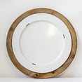 thumbnail image 1 of Set of 4 White Metal Plate In A Round Brown Built In Tray, 1 of 4