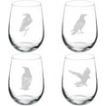 thumbnail image 1 of Set of 4 Wine Glass Gift Crow Raven Collection (17 oz Stemless), 1 of 1