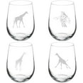 thumbnail image 1 of Set of 4 Wine Glass Gift Giraffe Collection (17 oz Stemless), 1 of 1