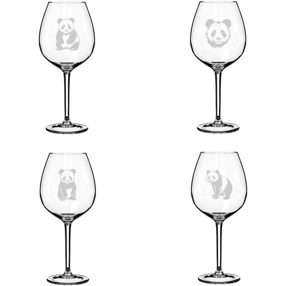 Set of 4 Wine Glass Gift Panda Collection (20 oz Jumbo)