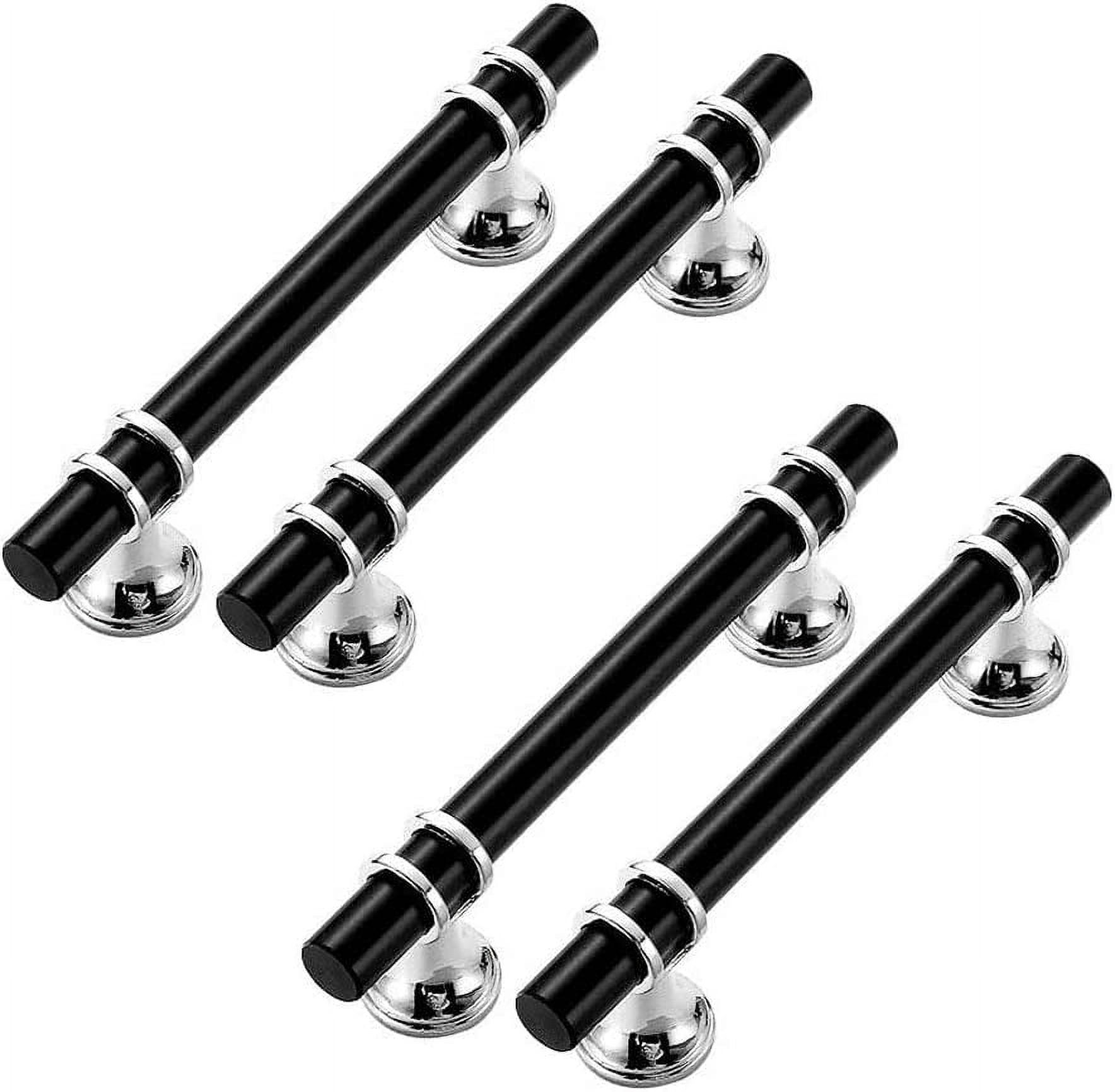 Set of 4 black door handles, drawer handles, zinc alloy handle