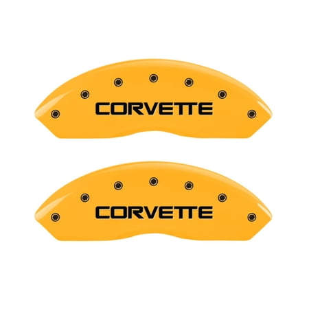 Set of 4 caliper covers, Engraved Front and Rear: C4/Corvette, Yellow powder coat finish, black characters. Fits select: 1988-1996 CHEVROLET CORVETTE