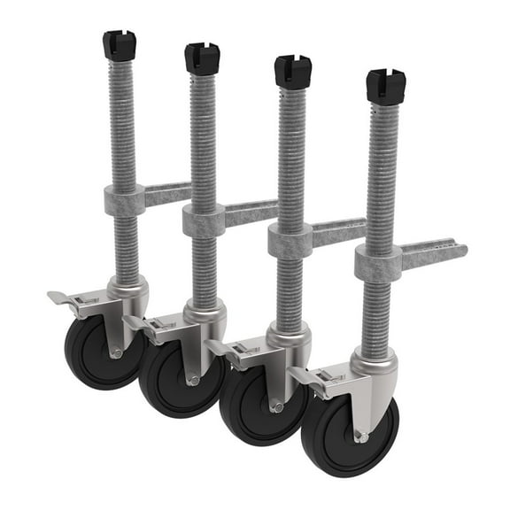 Set of 4 casters with leveling jacks for baker (leveling jack adjustable to 6)