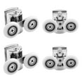 Set of 4 double castors for sliding shower door, 2 wheels, 23 mm